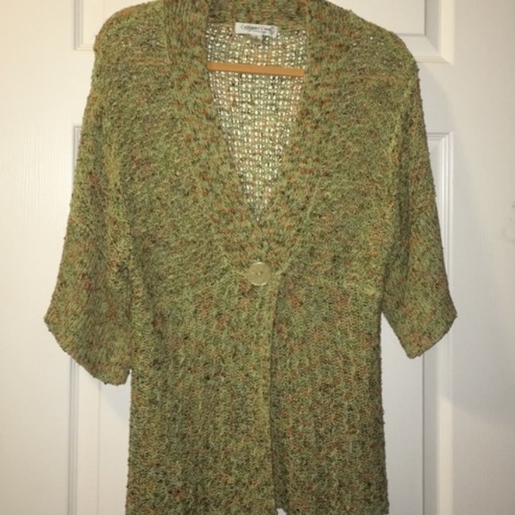 COLDWATER CREEK TWEED MULTICOLOR KNIT CARDIGAN SWEATER NEW